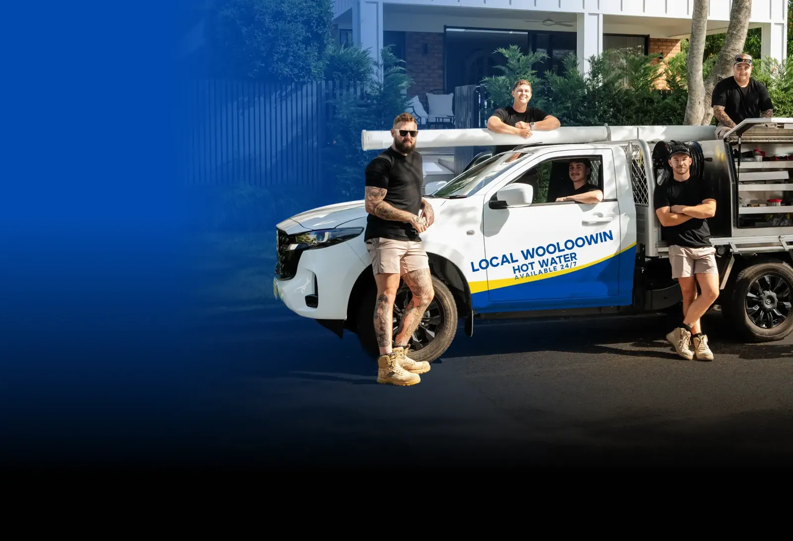 Local Wooloowin Hot Water team with the ute